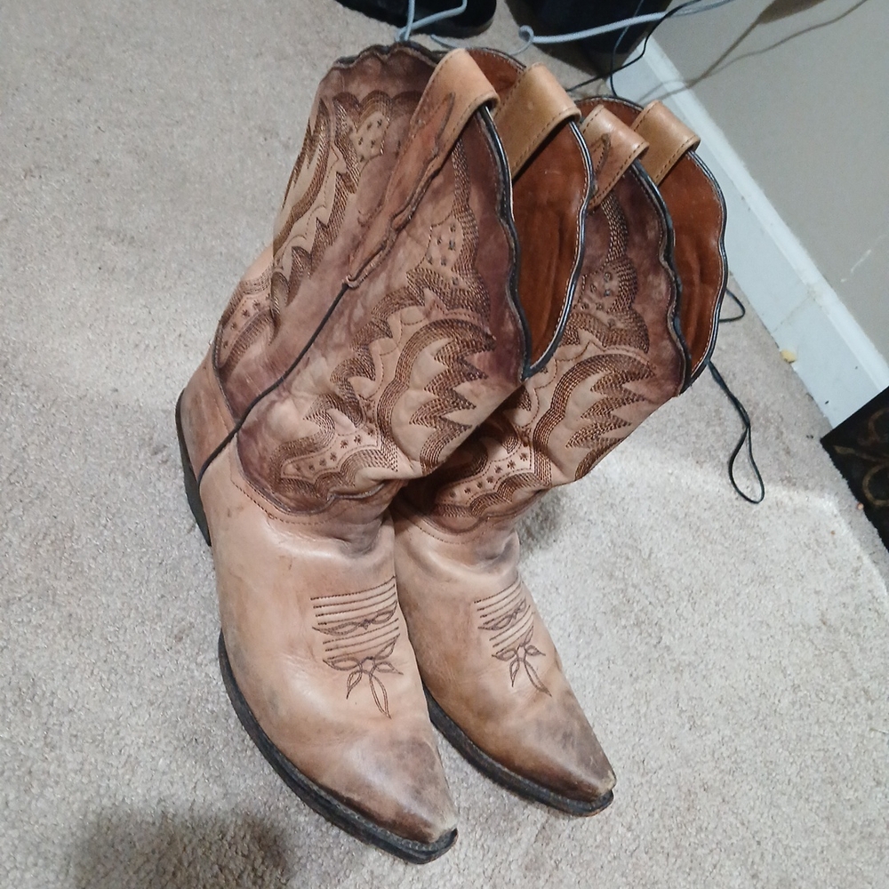 Dan Post Brown Leather Cowboy Boots